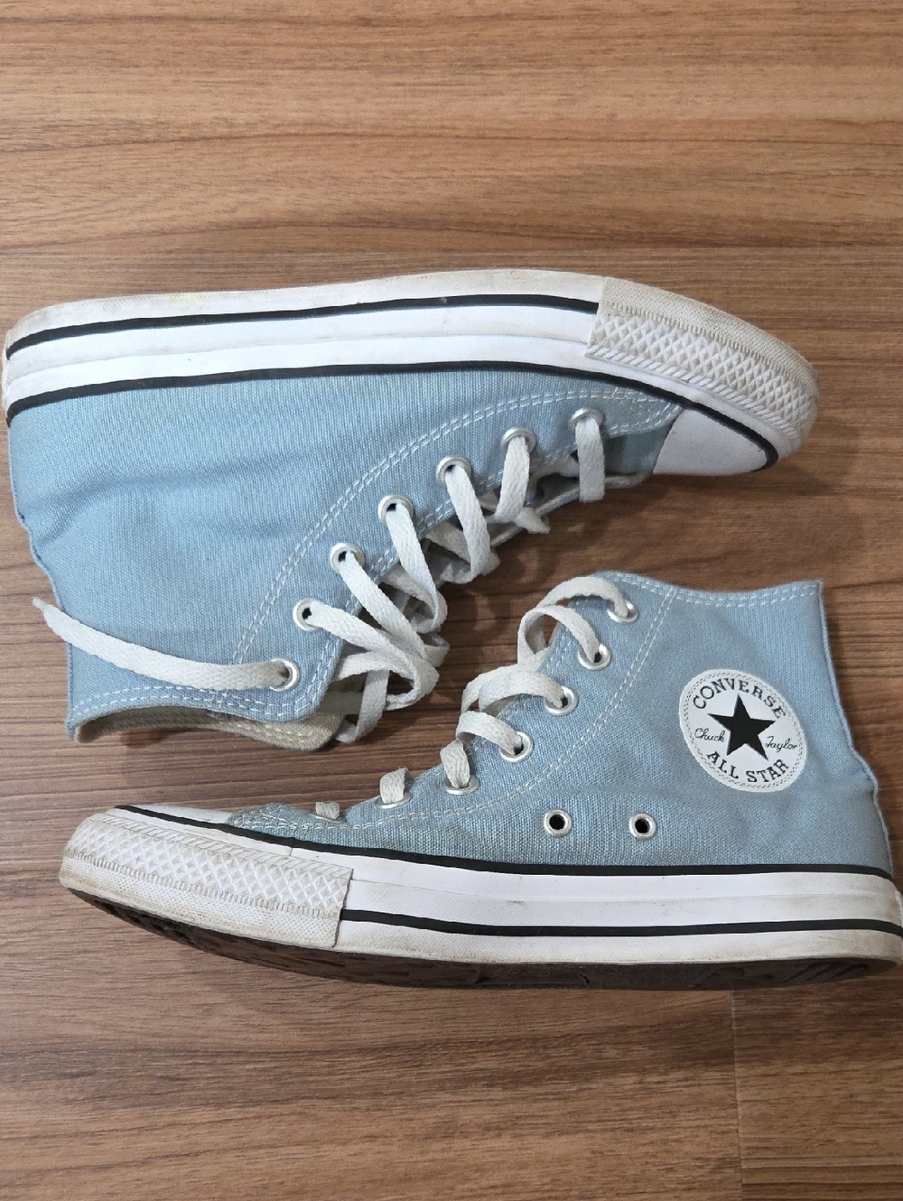 Converse High Top Sneakers - Light Blue and White